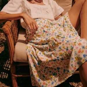 NWT Sezane Tammie Skirt, pastel mini flowers